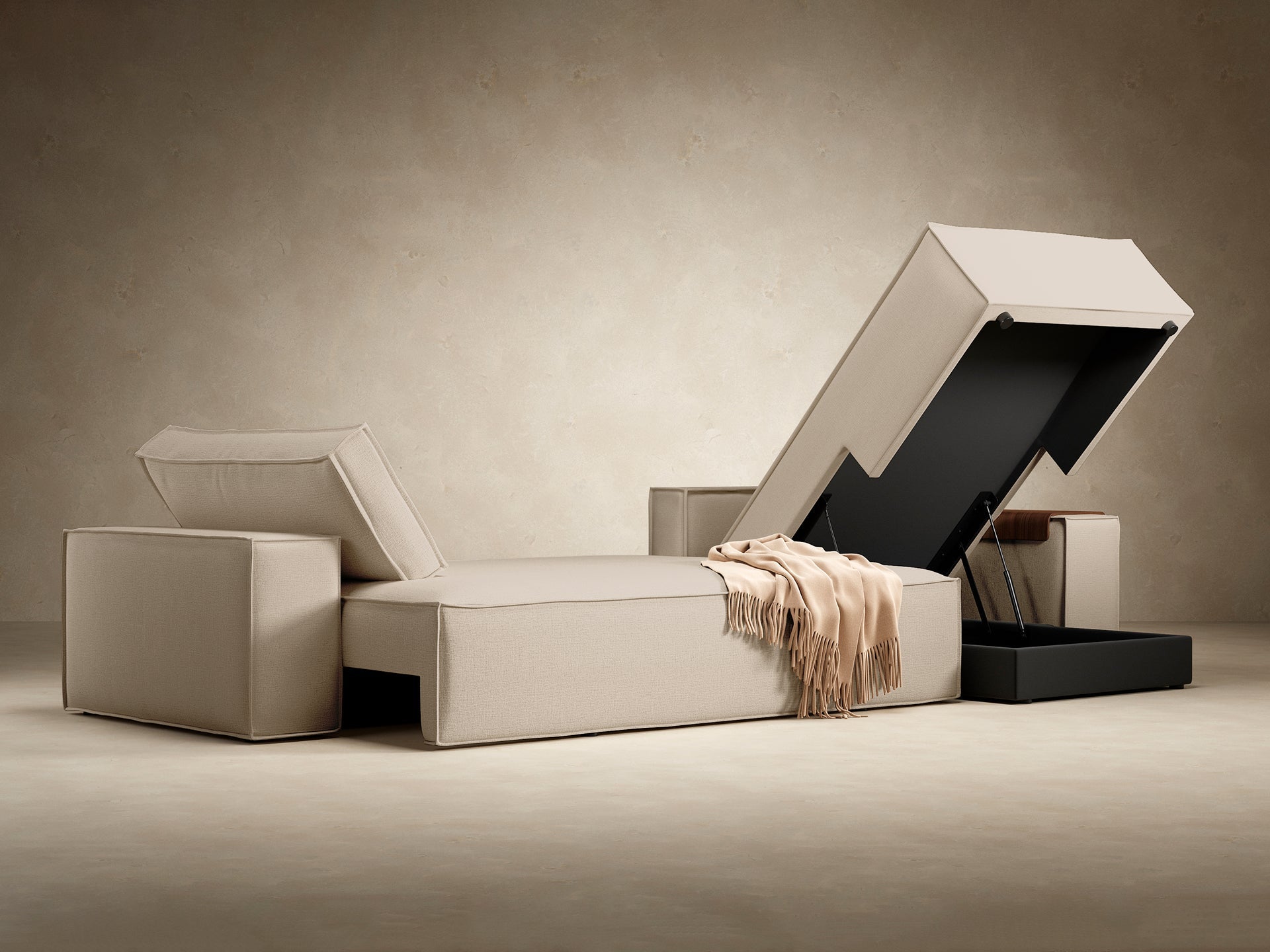 Newilla Wide Arms Sectional Sofa Bed