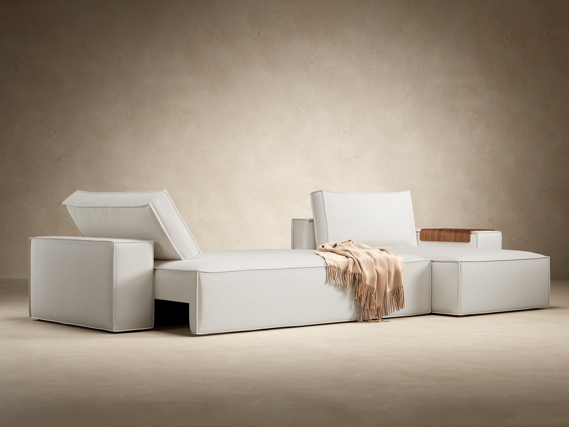 Newilla Wide Arms Sectional Sofa Bed