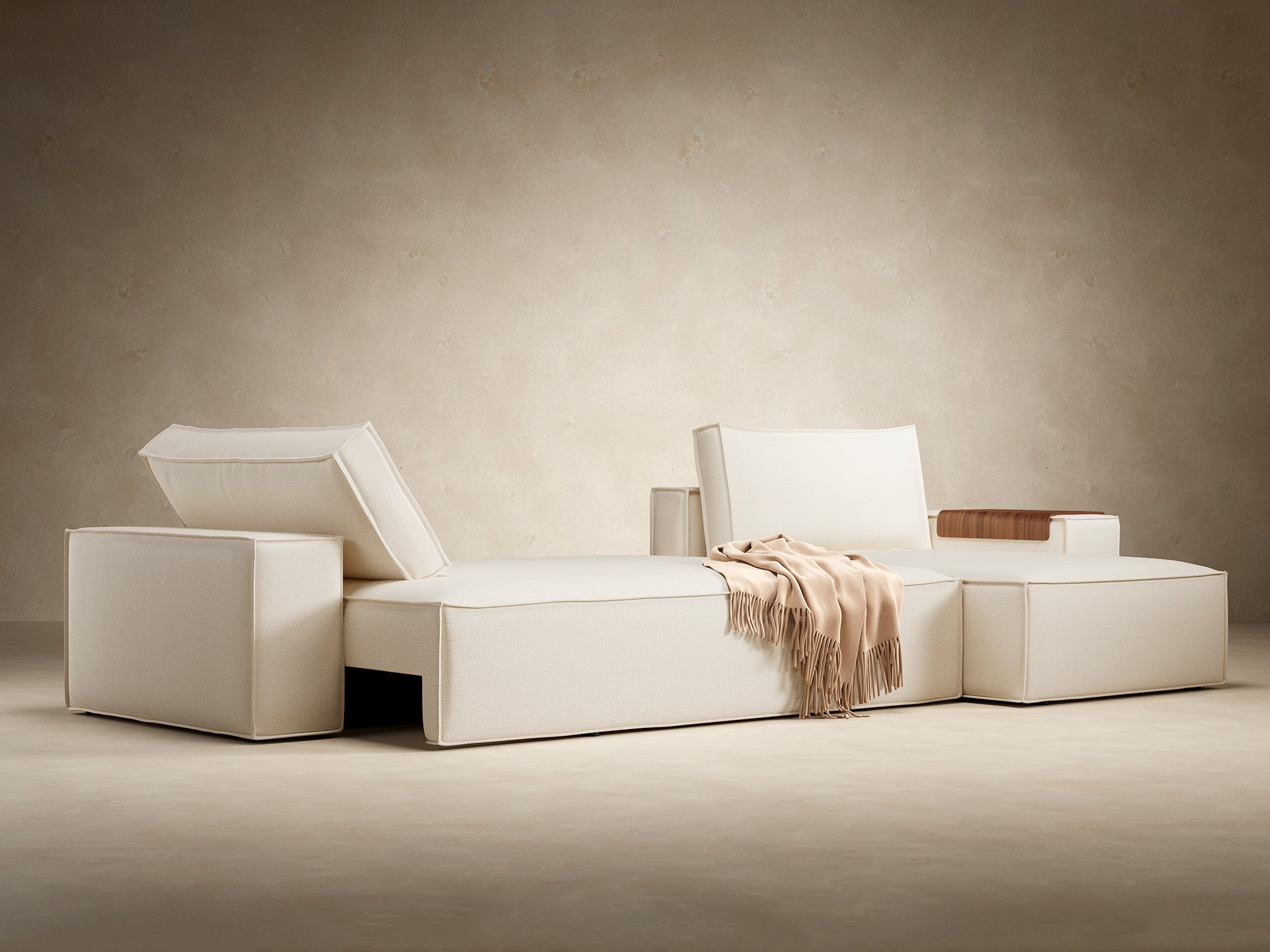 Newilla Wide Arms Sectional Sofa Bed