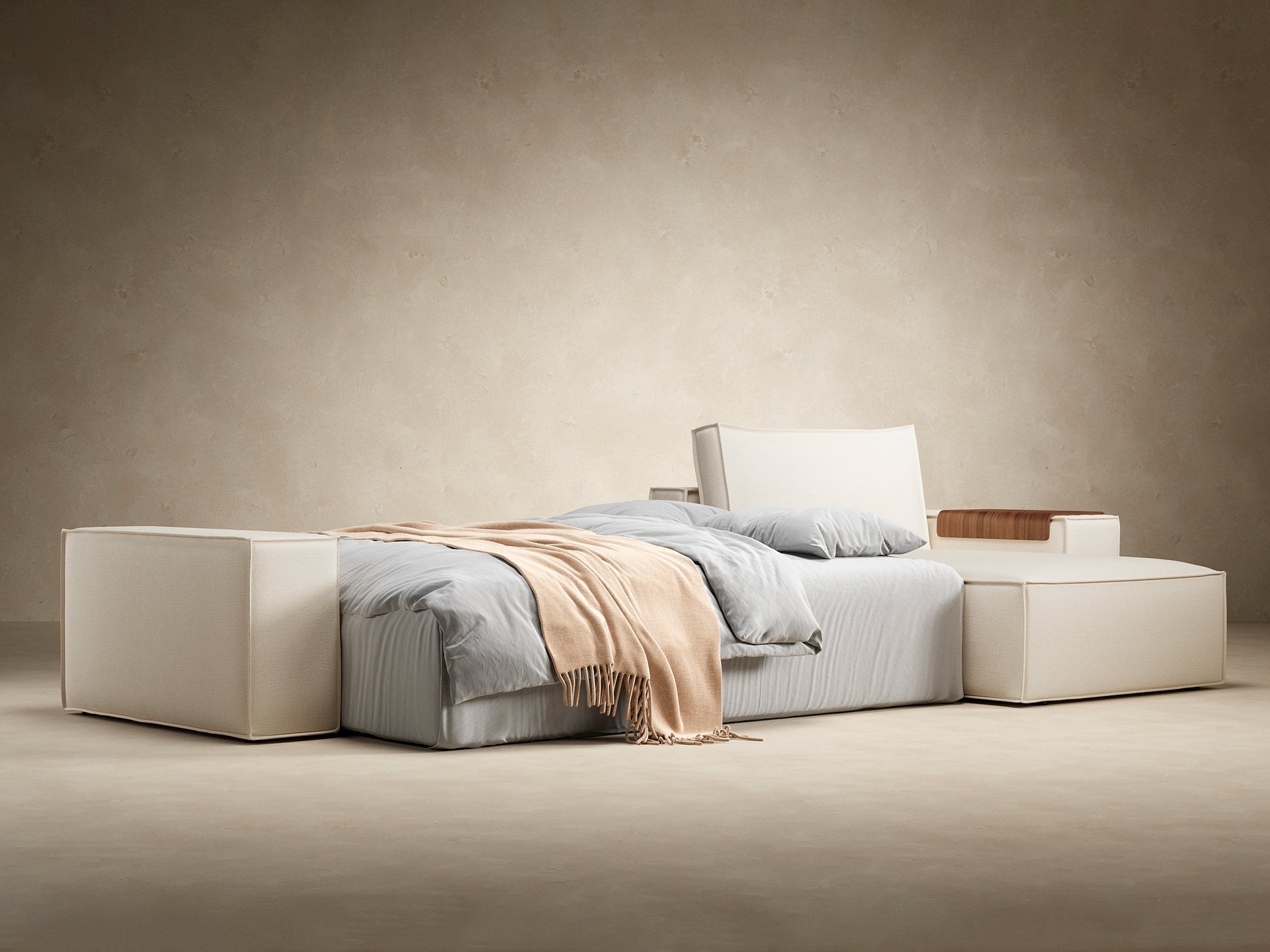 Newilla Wide Arms Sectional Sofa Bed