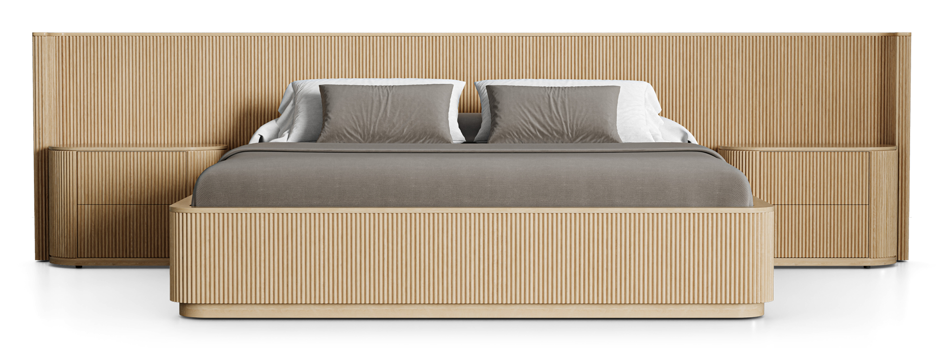 Surabaya Extended Bed with Nightstands